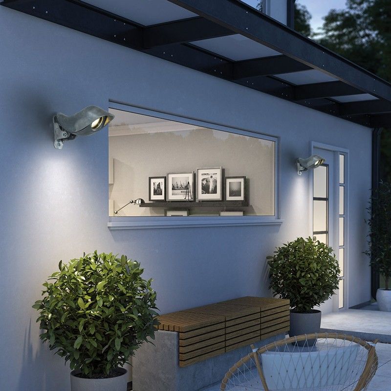 Zeitgenössische industrielle wasserdichte runde Vogelform Aluminium LED Wandleuchte Lampe für Terrasse im Freien 