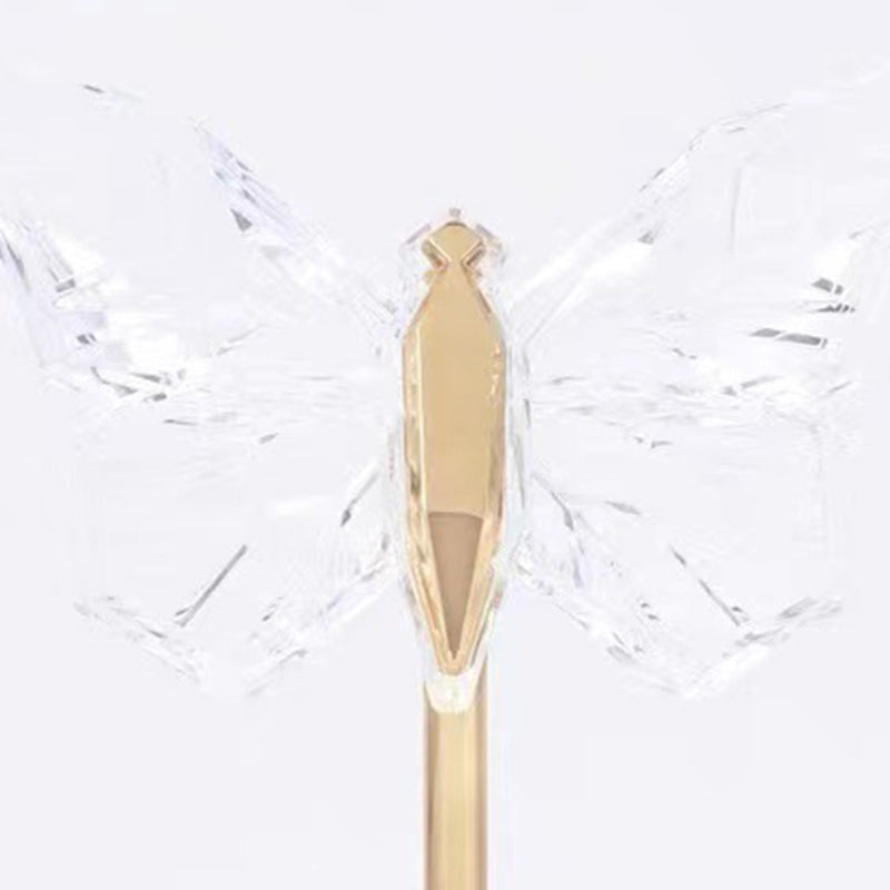 Modern Art Deco Pod Butterfly Hardware Glass Base Acrylic Shade LED Table Lamp For Bedroom