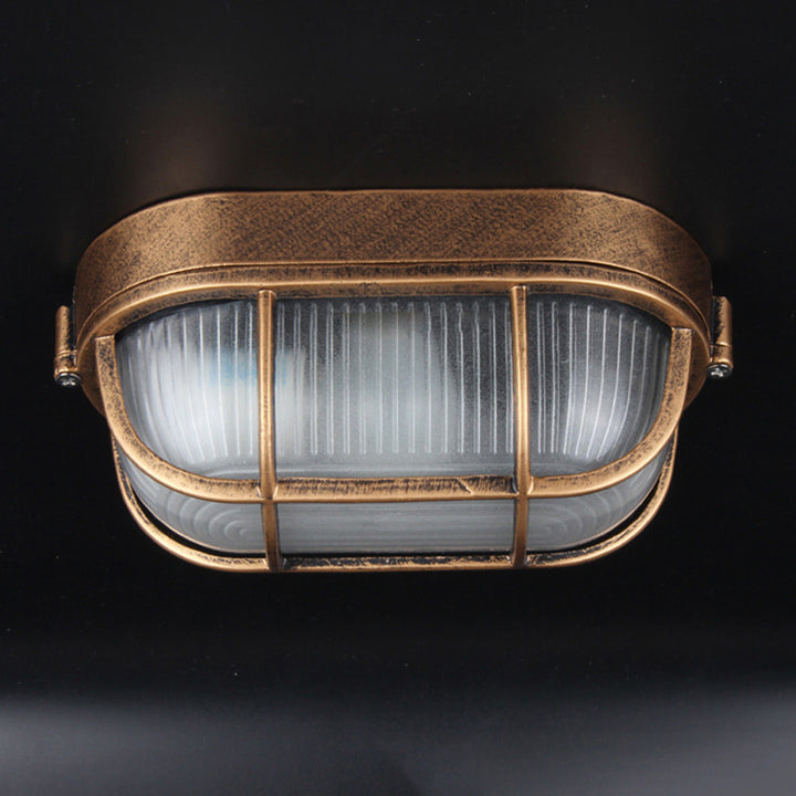 Lustre encastré 1 lumière avec abat-jour en verre, cadre en aluminium rectangulaire carré étanche de style vintage traditionnel pour salle de bain 