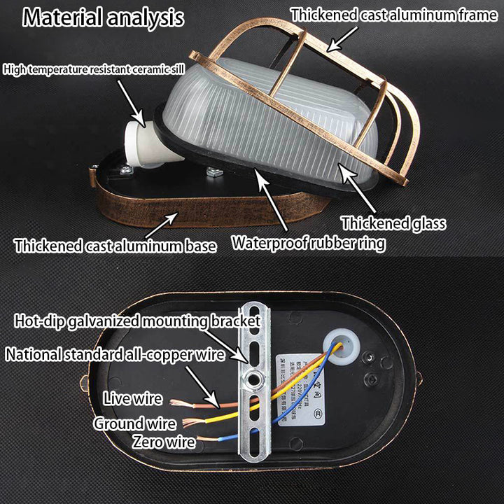 Lustre encastré 1 lumière avec abat-jour en verre, cadre en aluminium rectangulaire carré étanche de style vintage traditionnel pour salle de bain 
