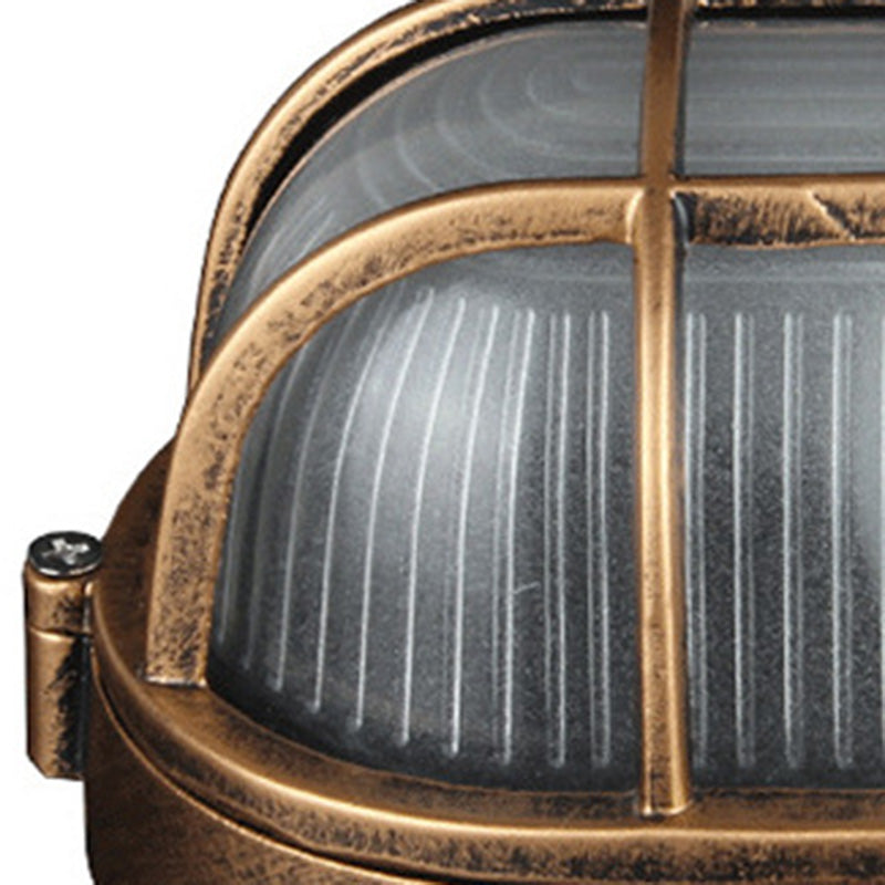 Lustre encastré 1 lumière avec abat-jour en verre, cadre en aluminium rectangulaire carré étanche de style vintage traditionnel pour salle de bain 