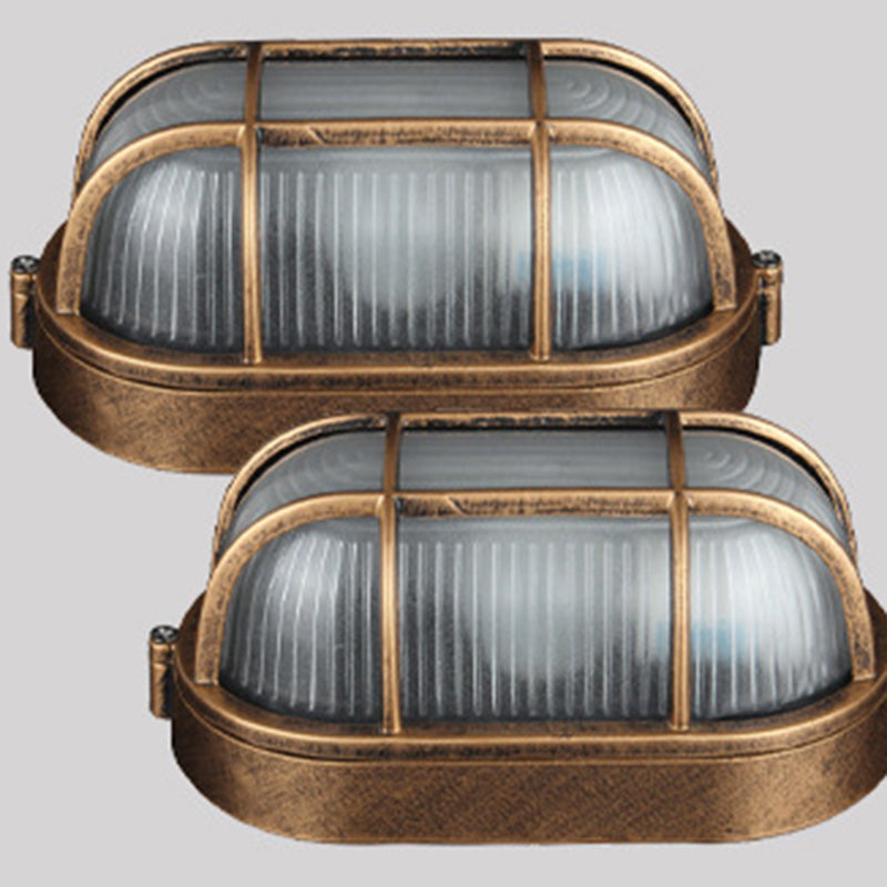 Lustre encastré 1 lumière avec abat-jour en verre, cadre en aluminium rectangulaire carré étanche de style vintage traditionnel pour salle de bain 