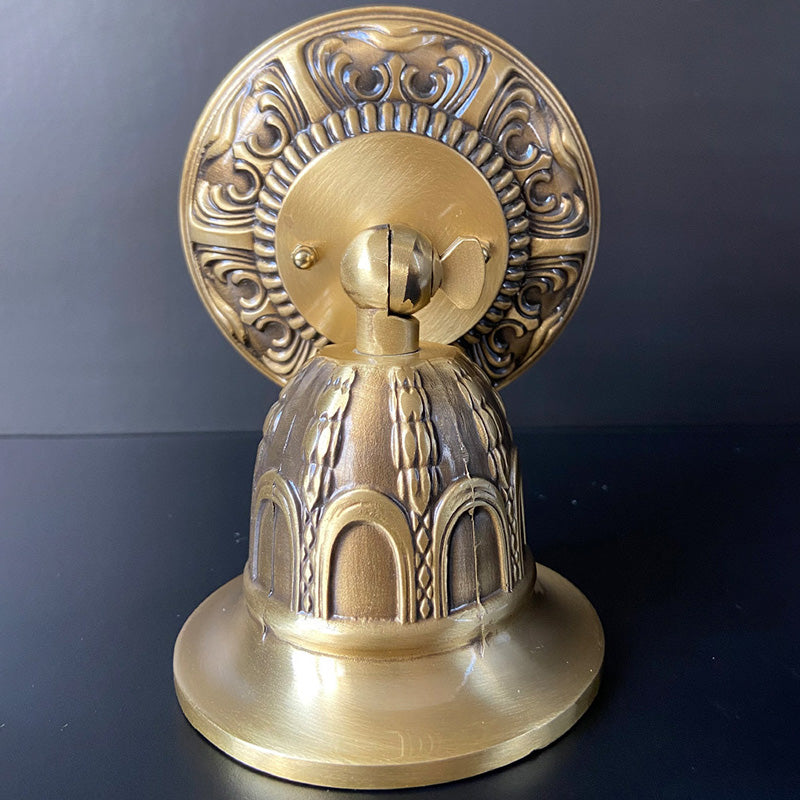 Luz de techo semi empotrada de 1 foco con pantalla de cobre tallada redonda de ángulo ajustable vintage tradicional para sala de estar 