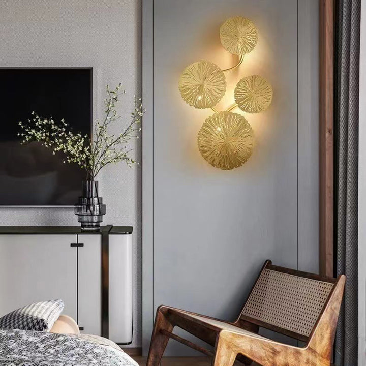 Applique Murale Moderne de Luxe en Acier Inoxydable avec Branche Ronde et Feuille, 4/5/6/8 Lumières pour Salon 