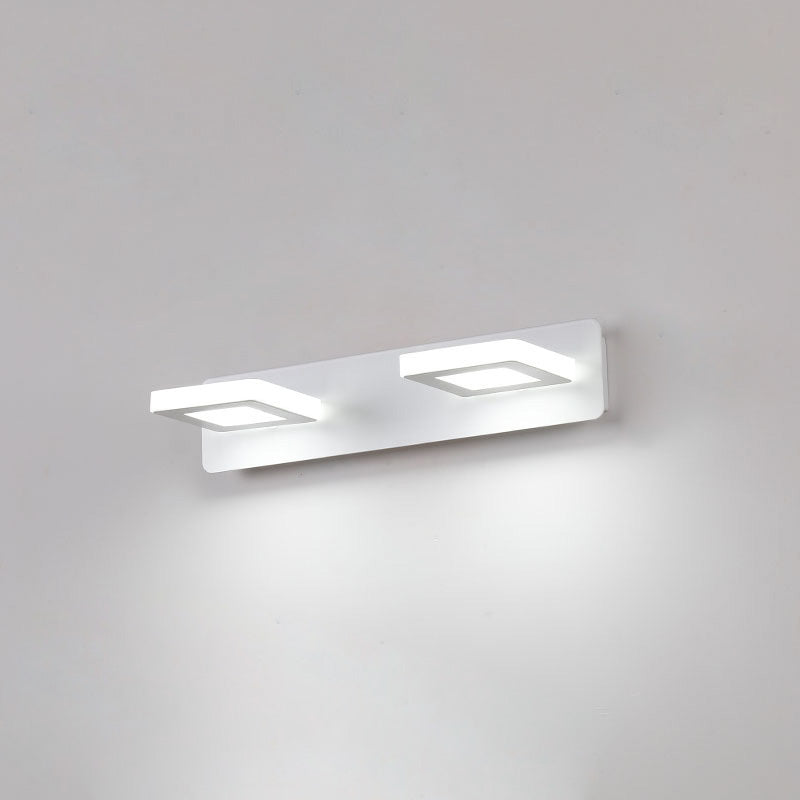Moderne minimalistische Rechteck rund quadratisch Eisen Acryl LED Eitelkeit Licht Wandleuchte Lampe für Badezimmer 