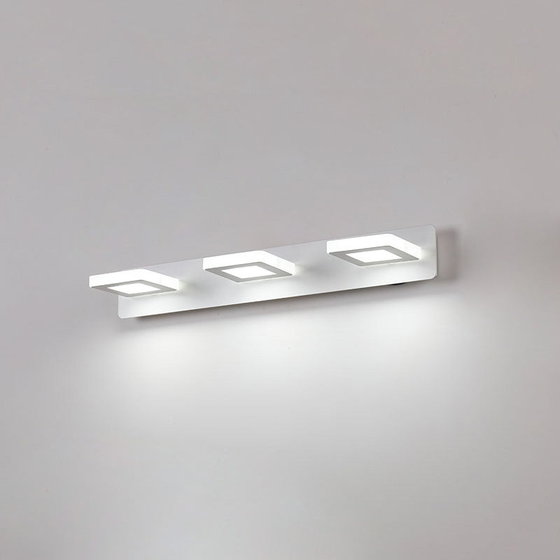Moderne minimalistische Rechteck rund quadratisch Eisen Acryl LED Eitelkeit Licht Wandleuchte Lampe für Badezimmer 
