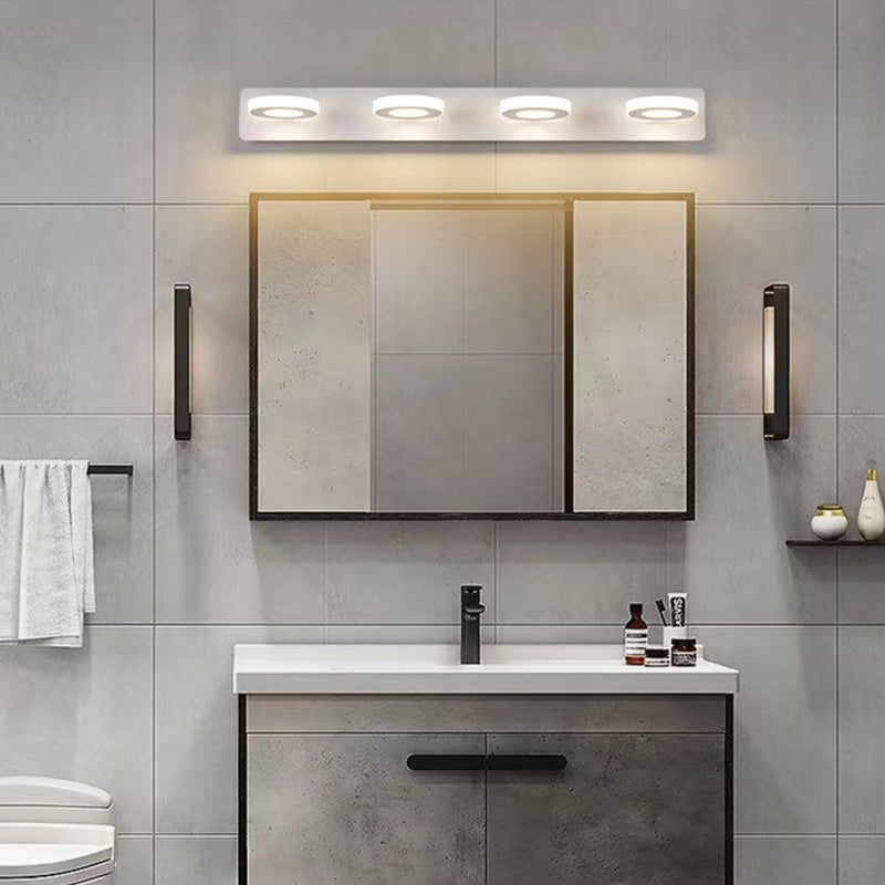 Moderne minimalistische Rechteck rund quadratisch Eisen Acryl LED Eitelkeit Licht Wandleuchte Lampe für Badezimmer 