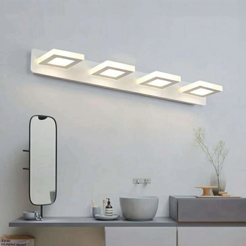 Moderne minimalistische Rechteck rund quadratisch Eisen Acryl LED Eitelkeit Licht Wandleuchte Lampe für Badezimmer 