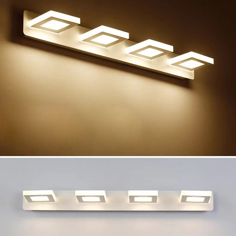 Moderne minimalistische Rechteck rund quadratisch Eisen Acryl LED Eitelkeit Licht Wandleuchte Lampe für Badezimmer 