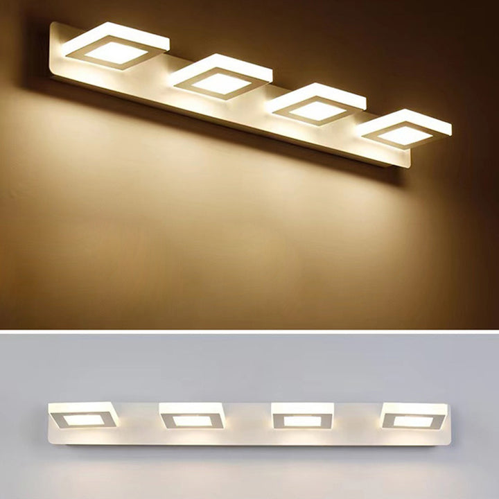 Moderne minimalistische Rechteck rund quadratisch Eisen Acryl LED Eitelkeit Licht Wandleuchte Lampe für Badezimmer 