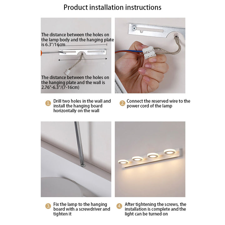 Moderne minimalistische Rechteck rund quadratisch Eisen Acryl LED Eitelkeit Licht Wandleuchte Lampe für Badezimmer 