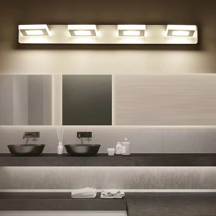 Moderne minimalistische Rechteck rund quadratisch Eisen Acryl LED Eitelkeit Licht Wandleuchte Lampe für Badezimmer 