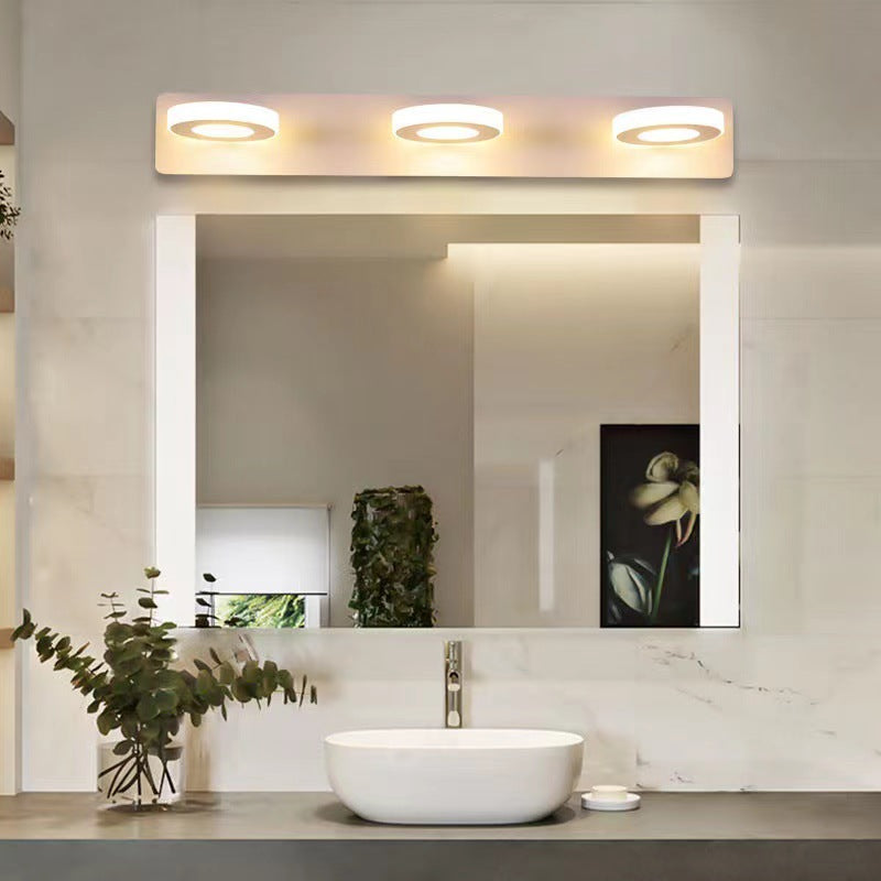 Moderne minimalistische Rechteck rund quadratisch Eisen Acryl LED Eitelkeit Licht Wandleuchte Lampe für Badezimmer 