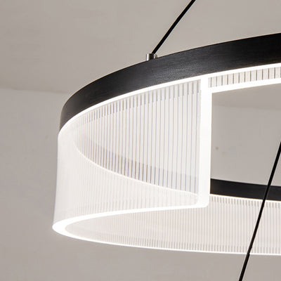 Lustre LED en aluminium, fer et acrylique rond minimaliste moderne pour salon 