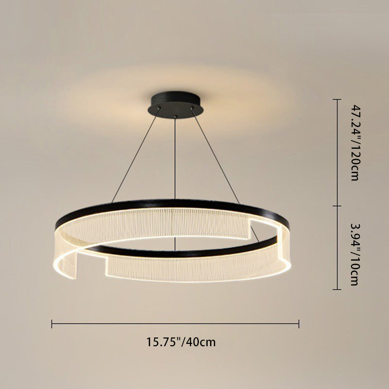 Lustre LED en aluminium, fer et acrylique rond minimaliste moderne pour salon 