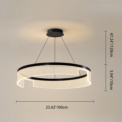 Lustre LED en aluminium, fer et acrylique rond minimaliste moderne pour salon 