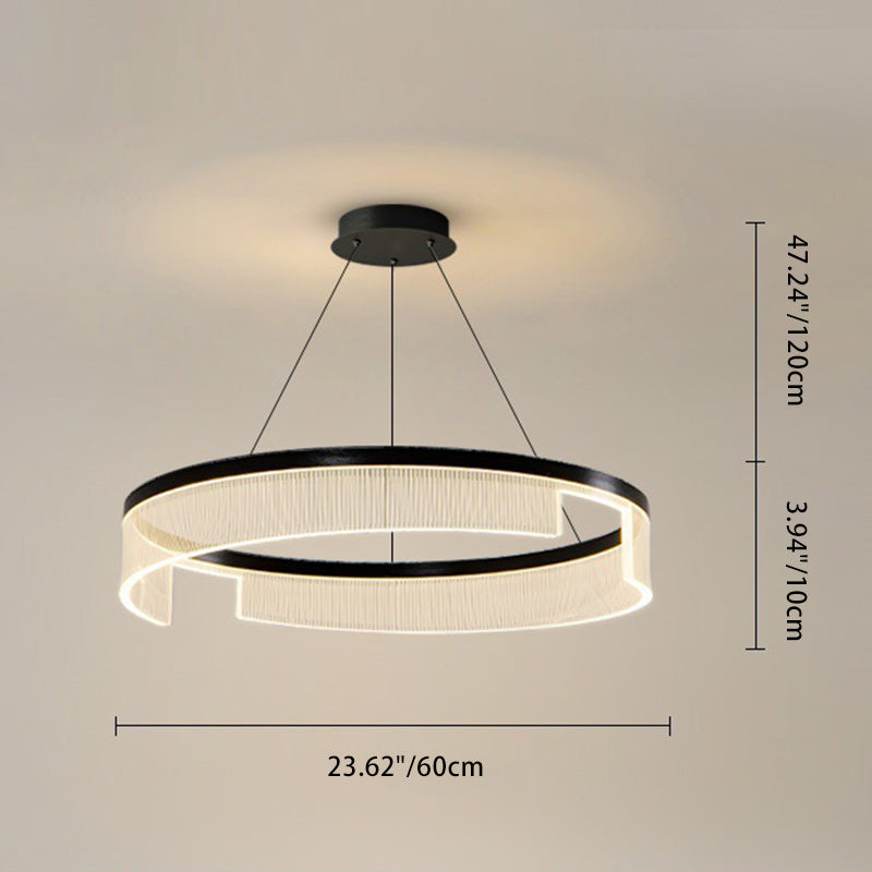 Lustre LED en aluminium, fer et acrylique rond minimaliste moderne pour salon 