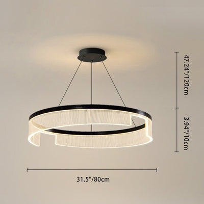 Lustre LED en aluminium, fer et acrylique rond minimaliste moderne pour salon 