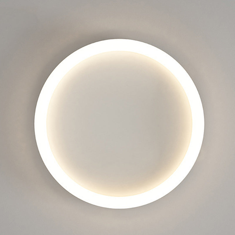 Plafonnier LED moderne minimaliste rond avec cadre en fer et abat-jour en acrylique pour salon 