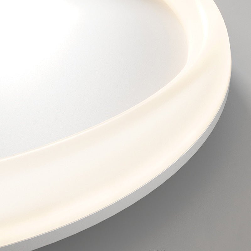 Plafonnier LED moderne minimaliste rond avec cadre en fer et abat-jour en acrylique pour salon 
