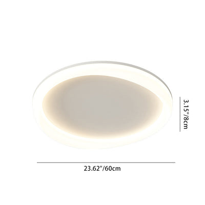 Plafonnier LED moderne minimaliste rond avec cadre en fer et abat-jour en acrylique pour salon 