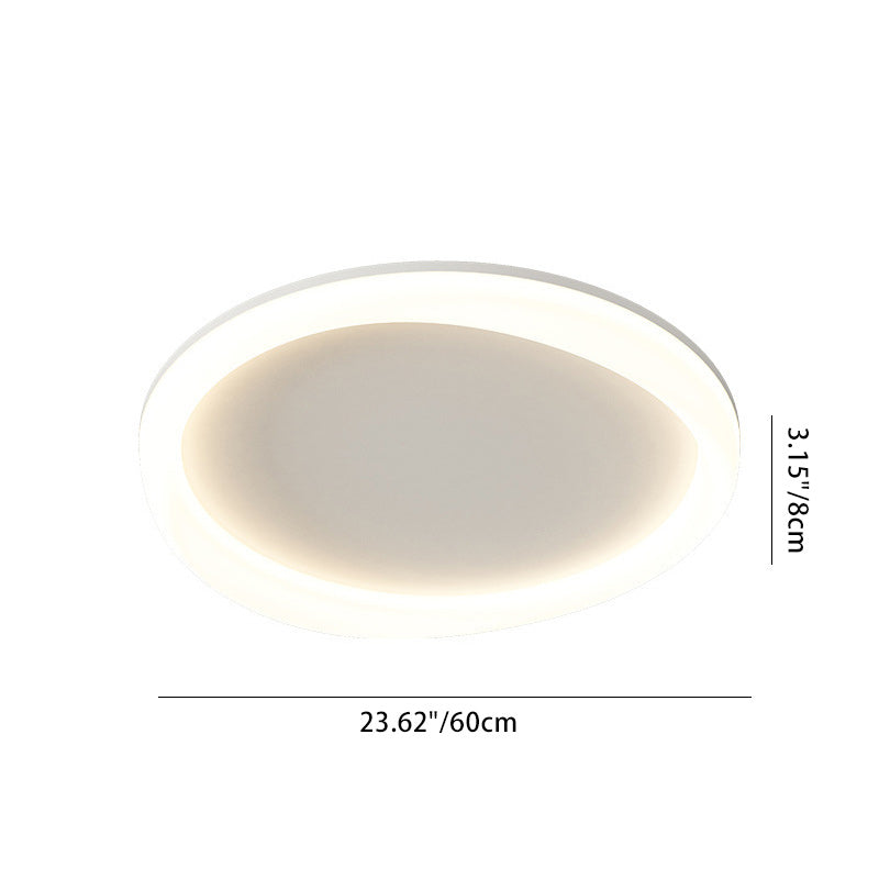 Plafonnier LED moderne minimaliste rond avec cadre en fer et abat-jour en acrylique pour salon 