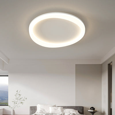 Plafonnier LED moderne minimaliste rond avec cadre en fer et abat-jour en acrylique pour salon 