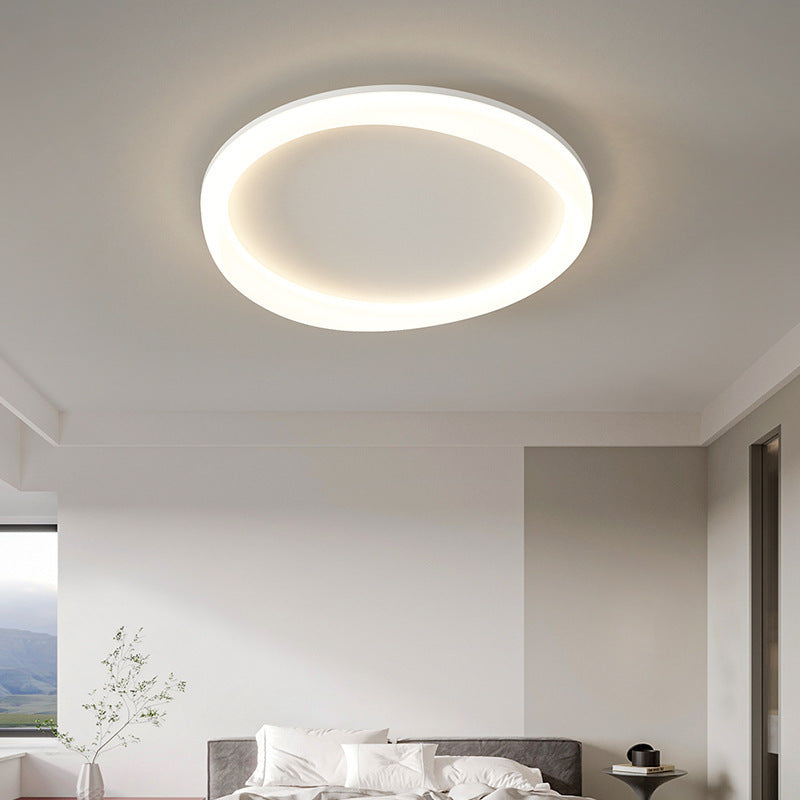 Plafonnier LED moderne minimaliste rond avec cadre en fer et abat-jour en acrylique pour salon 
