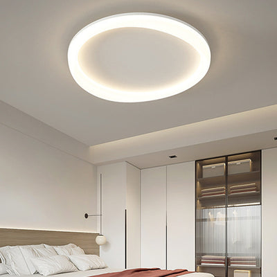 Plafonnier LED moderne minimaliste rond avec cadre en fer et abat-jour en acrylique pour salon 
