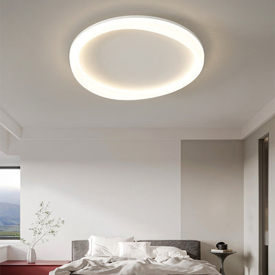 Plafonnier LED moderne minimaliste rond avec cadre en fer et abat-jour en acrylique pour salon 