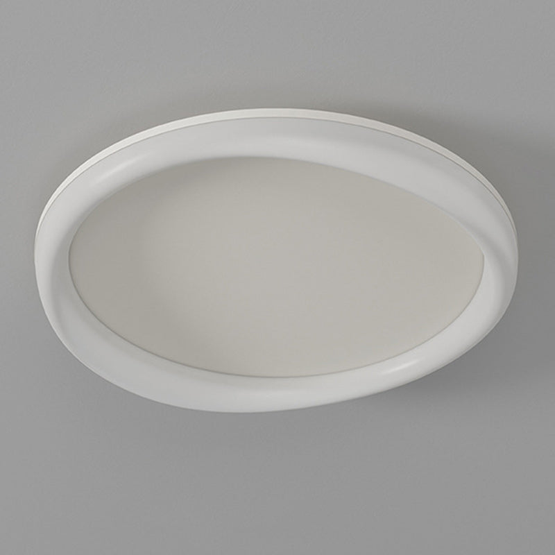 Plafonnier LED moderne minimaliste rond avec cadre en fer et abat-jour en acrylique pour salon 