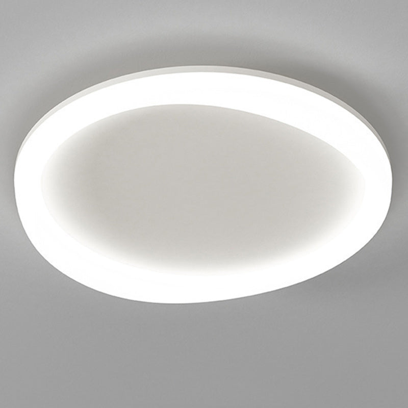 Plafonnier LED moderne minimaliste rond avec cadre en fer et abat-jour en acrylique pour salon 