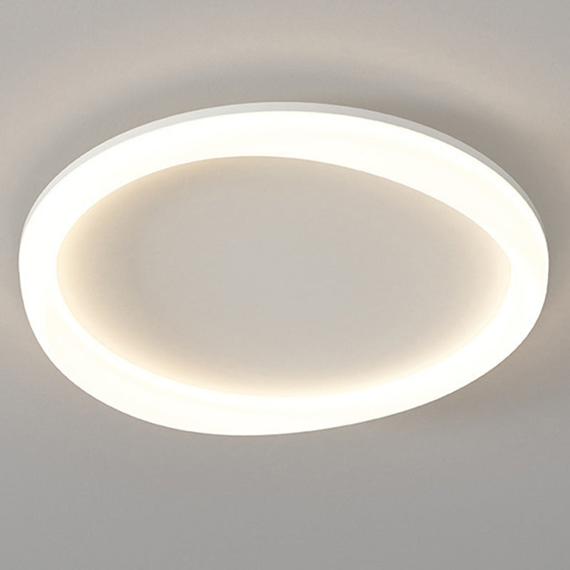 Plafonnier LED moderne minimaliste rond avec cadre en fer et abat-jour en acrylique pour salon 