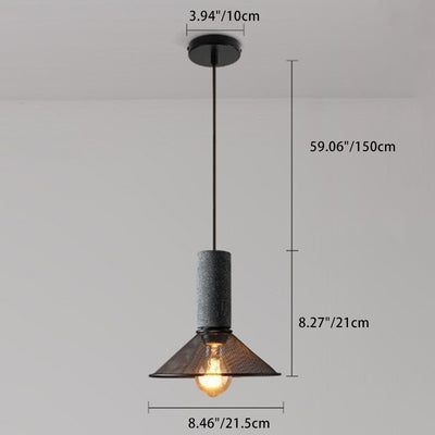 Zeitgenössische industrielle Zylinderkuppel Zement Eisen Schatten 1-Licht Pendelleuchte für Wohnzimmer 