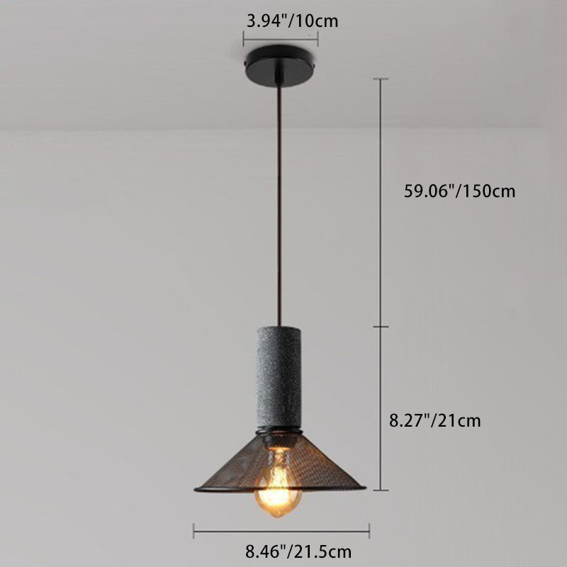Zeitgenössische industrielle Zylinderkuppel Zement Eisen Schatten 1-Licht Pendelleuchte für Wohnzimmer 