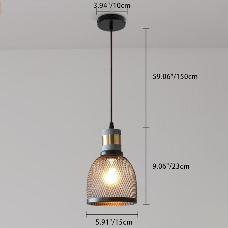 Zeitgenössische industrielle Zylinderkuppel Zement Eisen Schatten 1-Licht Pendelleuchte für Wohnzimmer 