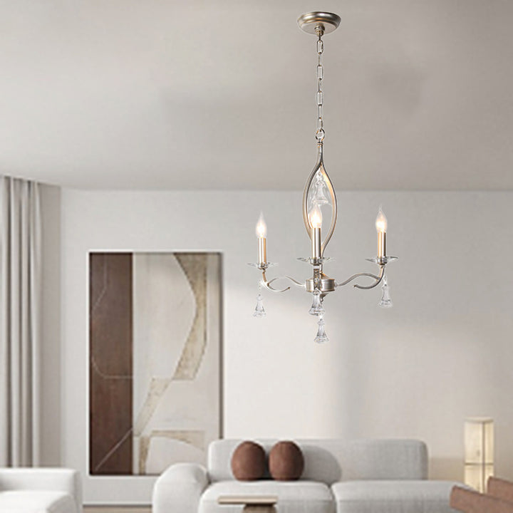 Lustre traditionnel en fer et cristal à branches françaises avec 4/6/8/10 lumières pour salon 