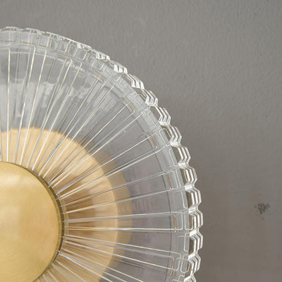 Applique Murale LED en Acrylique Cuivre Rayé Rond Minimaliste Moderne Pour Salon 