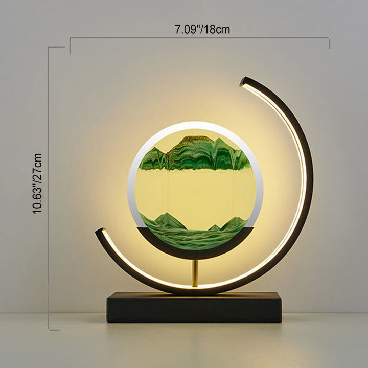 Lámpara de Mesa LED de Vidrio de Hierro Redonda de Estilo Art Deco Moderno para Dormitorio 