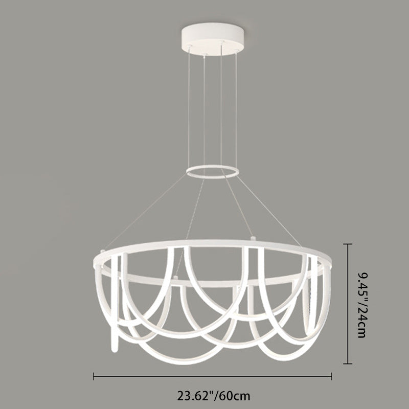 Candelabro LED de línea larga minimalista moderna de hierro redondo de silicona para sala de estar 