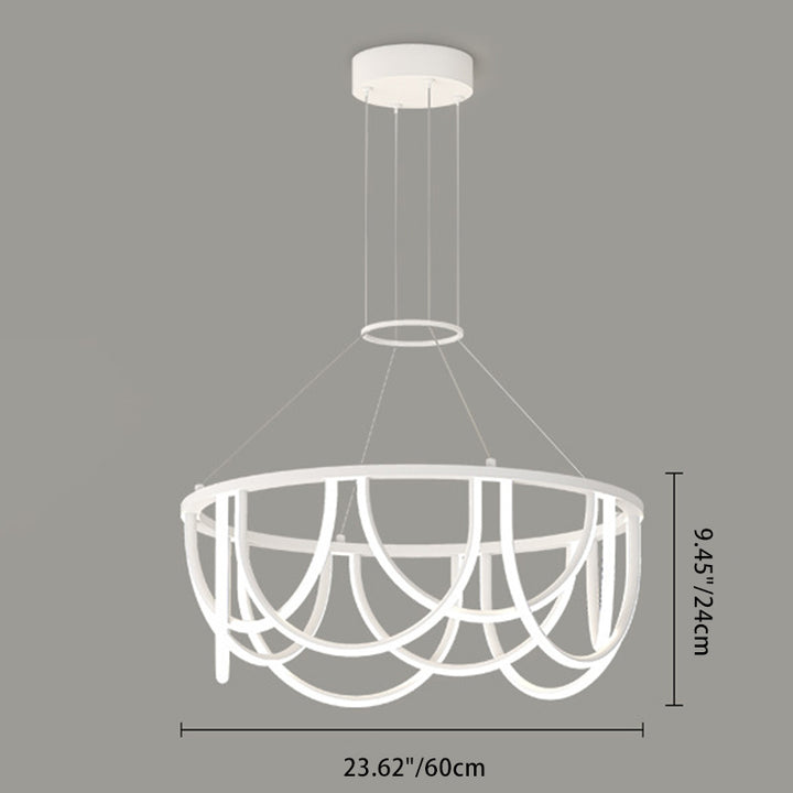 Candelabro LED de línea larga minimalista moderna de hierro redondo de silicona para sala de estar 