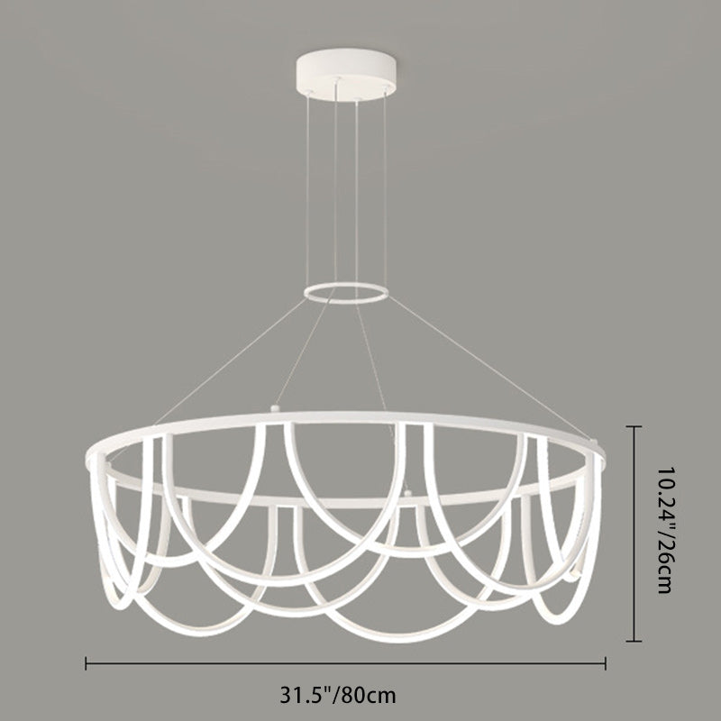 Candelabro LED de línea larga minimalista moderna de hierro redondo de silicona para sala de estar 