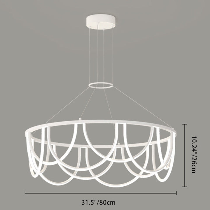 Candelabro LED de línea larga minimalista moderna de hierro redondo de silicona para sala de estar 