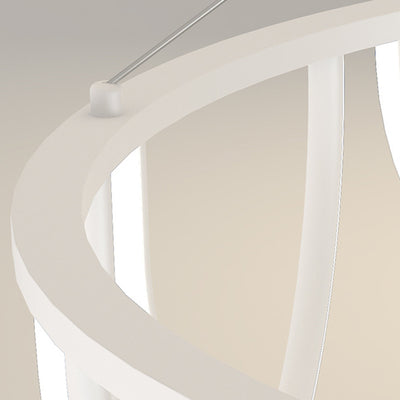 Modern Minimalist Long Line Round Iron Silicone LED Chandelier For Living Room