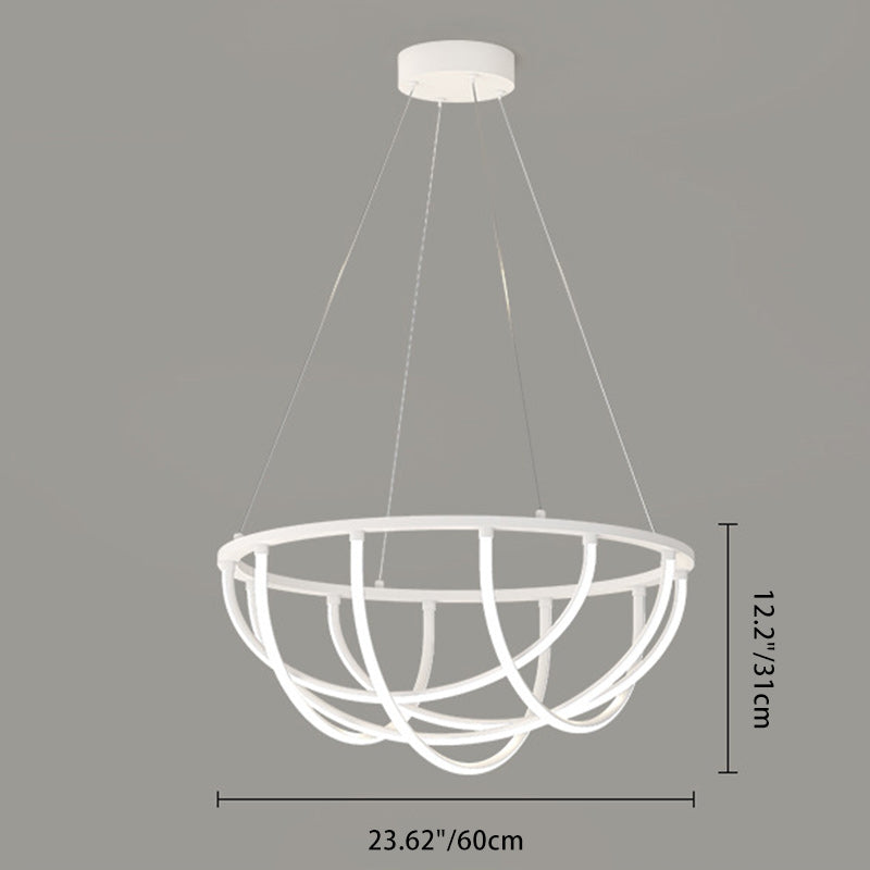 Lustre LED moderne minimaliste à longue ligne irrégulière croisée en fer, aluminium et silicone pour salon 
