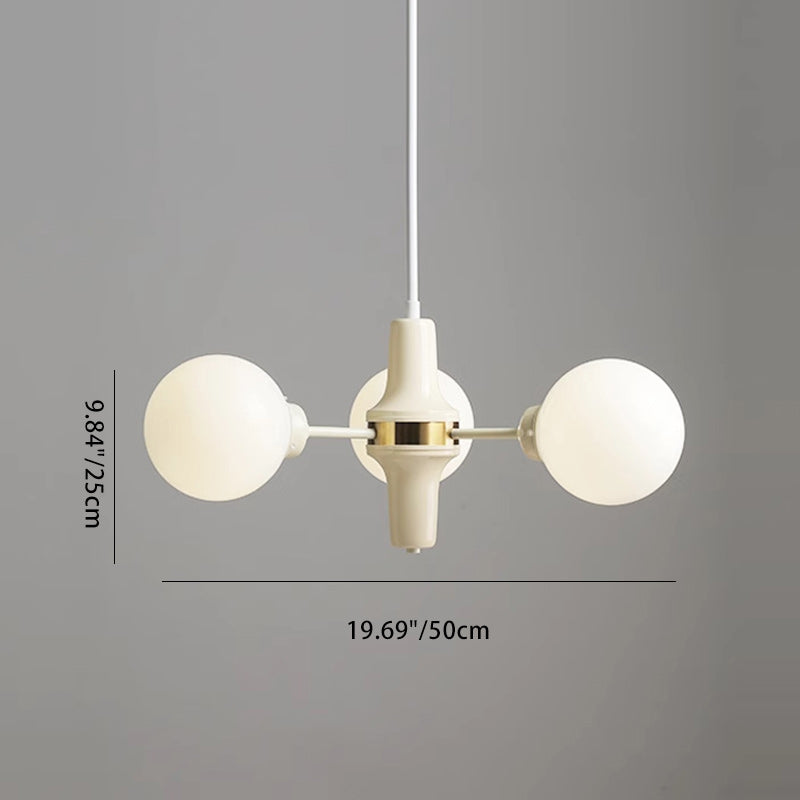 Moderne minimalistische Zweig Kugel Eisenrahmen Glasschirm 3/5/8 Licht Kronleuchter für Wohnzimmer 