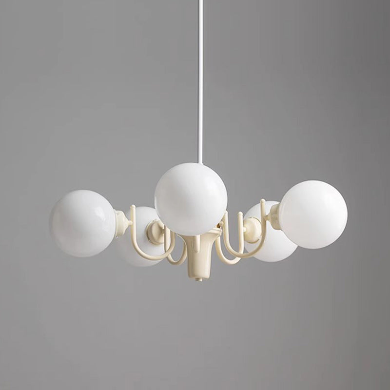 Moderne minimalistische Zweig Kugel Eisenrahmen Glasschirm 3/5/8 Licht Kronleuchter für Wohnzimmer 