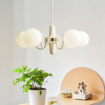 Lustre moderne minimaliste à branches, cadre en fer, abat-jour en verre, 3/5/8 lumières pour salon 