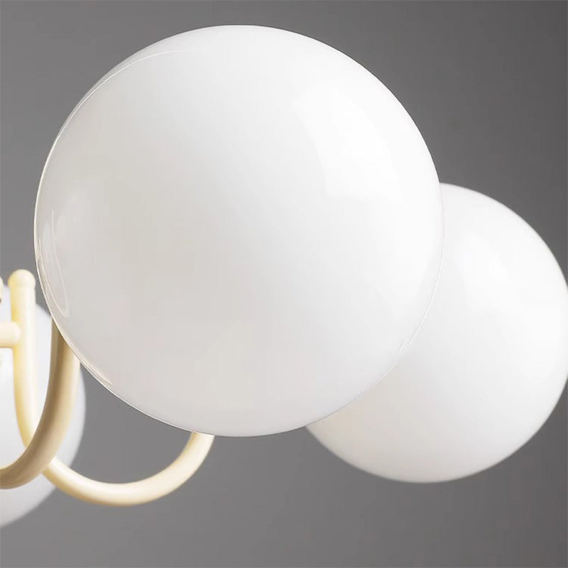 Lustre moderne minimaliste à branches, cadre en fer, abat-jour en verre, 3/5/8 lumières pour salon 