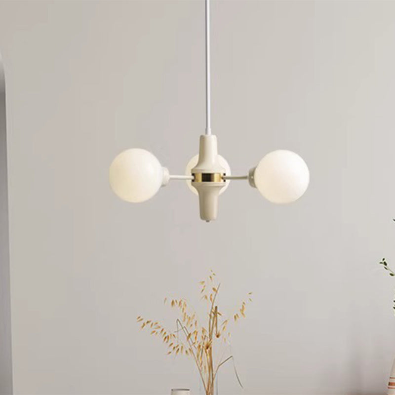 Lustre moderne minimaliste à branches, cadre en fer, abat-jour en verre, 3/5/8 lumières pour salon 